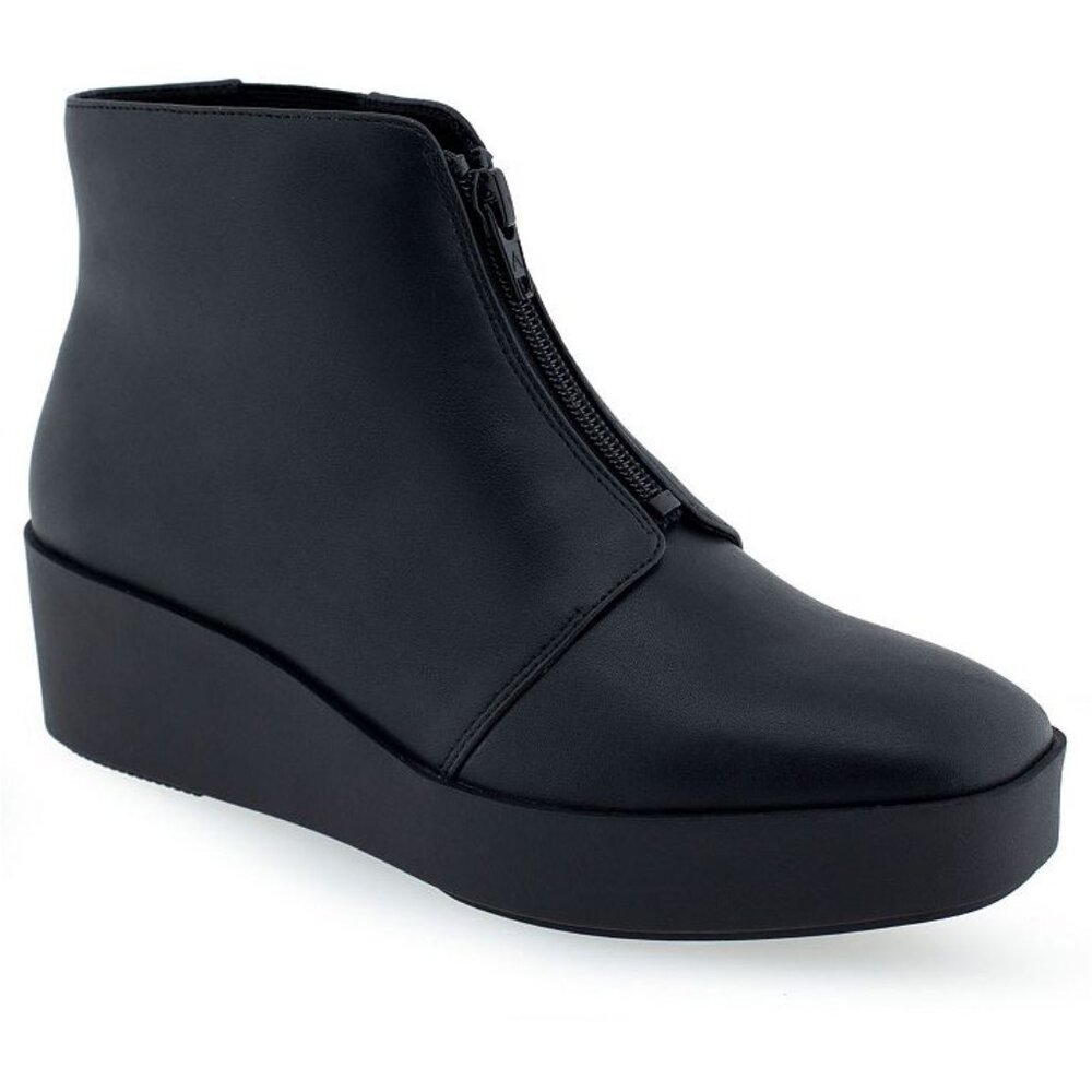 AEROSOLES Sleek Black Wedge Booties